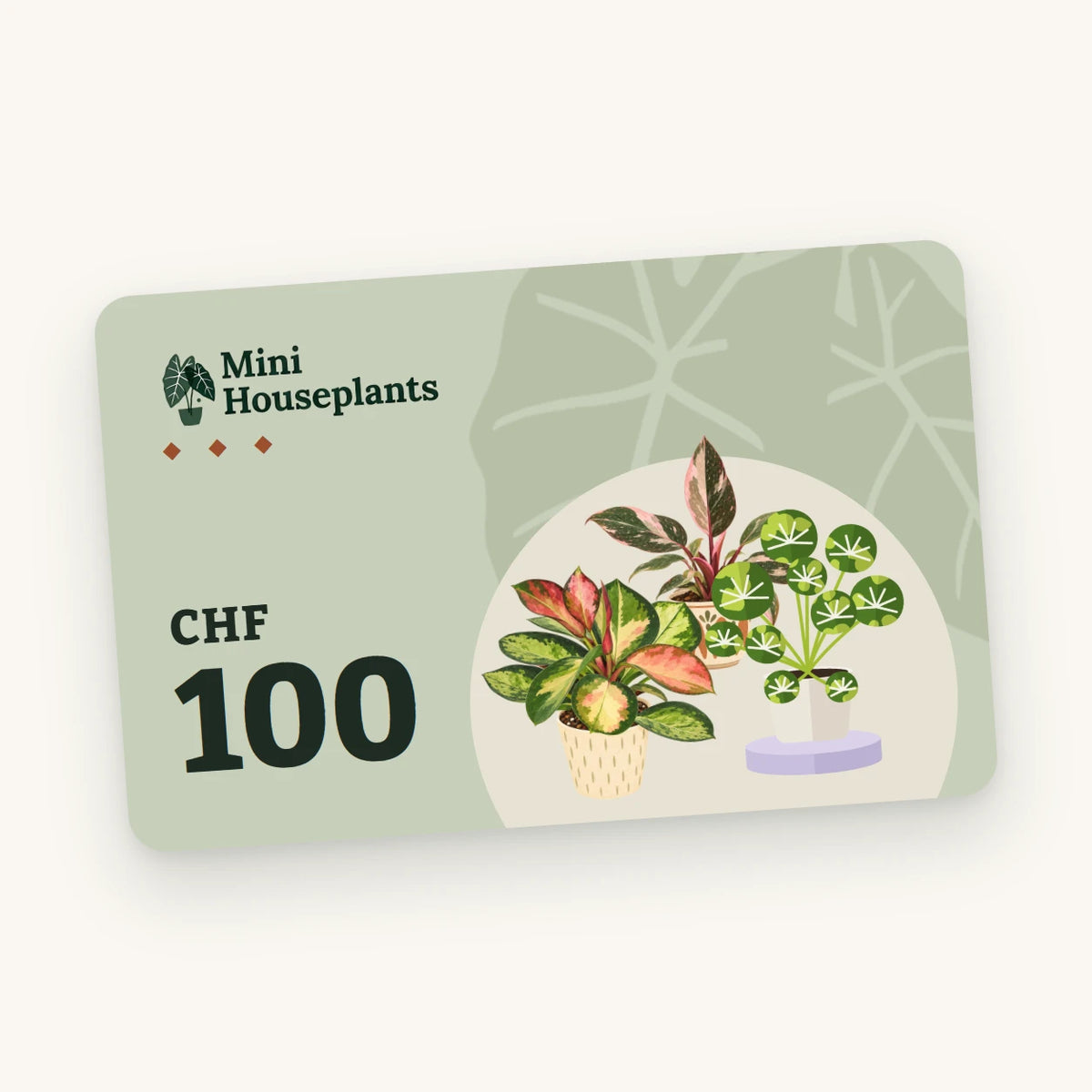 Mini Houseplants plant gift card, CHF 100
