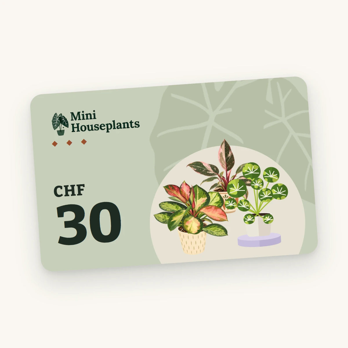 Mini Houseplants plant gift card, CHF 30